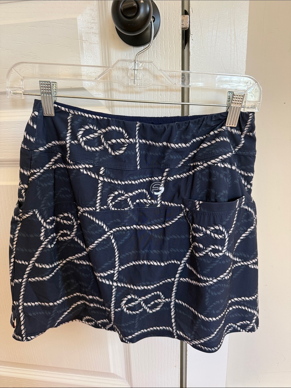 Navy Rope-Print Mini Skirt - Picture 2 of 3